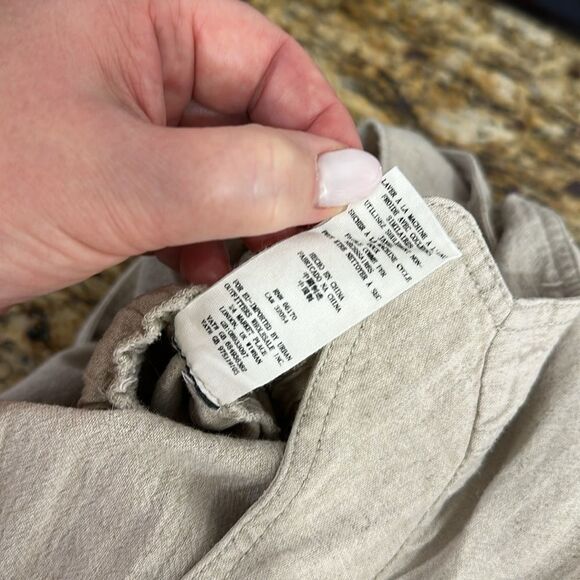 Free People Neutral Light Beige Linen Blend Jumpsuit With Pockets Size M - Picture 7 of 10